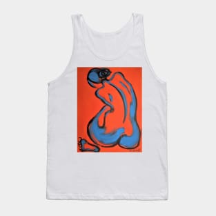 Abstracted Orange Nude Tank Top